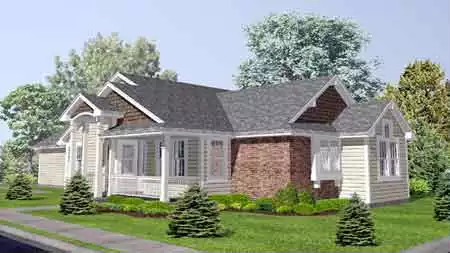 image of small modern house plan 1801